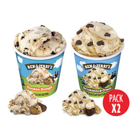 Gelado Cookie Dough E Brookies & Cream Ben & Jerry's 2 X 450 ml