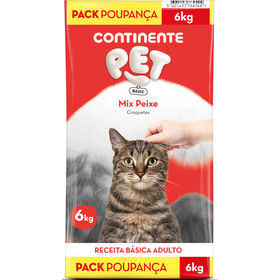Ração Para Gato Adulto Croquetes Peixe Continente Pet Basic 6 kg