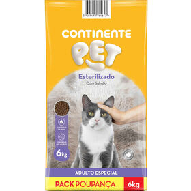 Ração Para Gato Adulto Esterilizado Salmão Continente Pet 6 kg