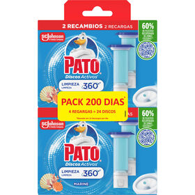Discos Sanitários Ativos Recargas Marine Pato 4 X 6 Doses