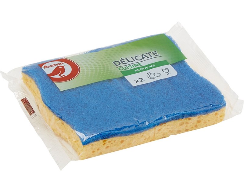 Esponja Auchan Para Cozinha Superfícies Delicadas 2Un
