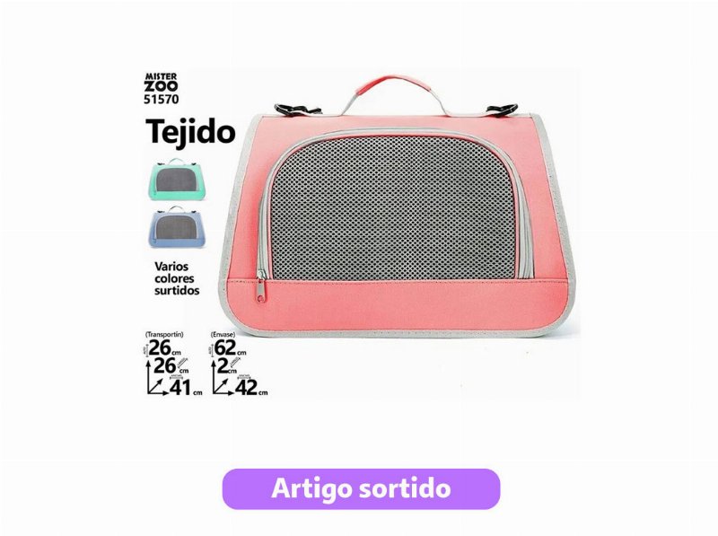 Transportadora Para Cão Mister Zoo 26X26X41Cm Cores Sortidas