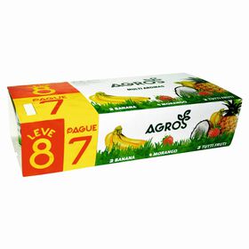 Iogurte Aroma Banana, Morango E Tutti Frutti Agros 960 gr (Leve 8 Pague 7)