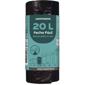 Sacos Lixo Fecho Fácil 20 Lt Continente 30 Un