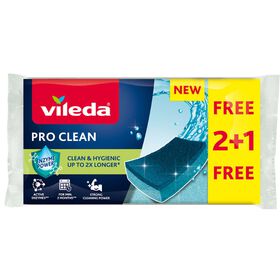 Esfregão Esponja Pro Clean Vileda 2 Un + 1 Un Grátis
