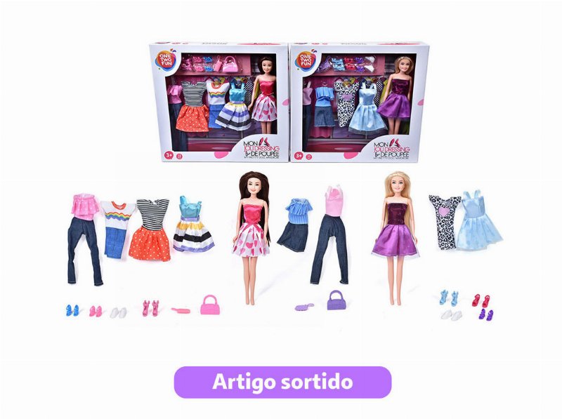 A Minha Boneca One Two Fun Com 4 Outfits Modelos Sortidos