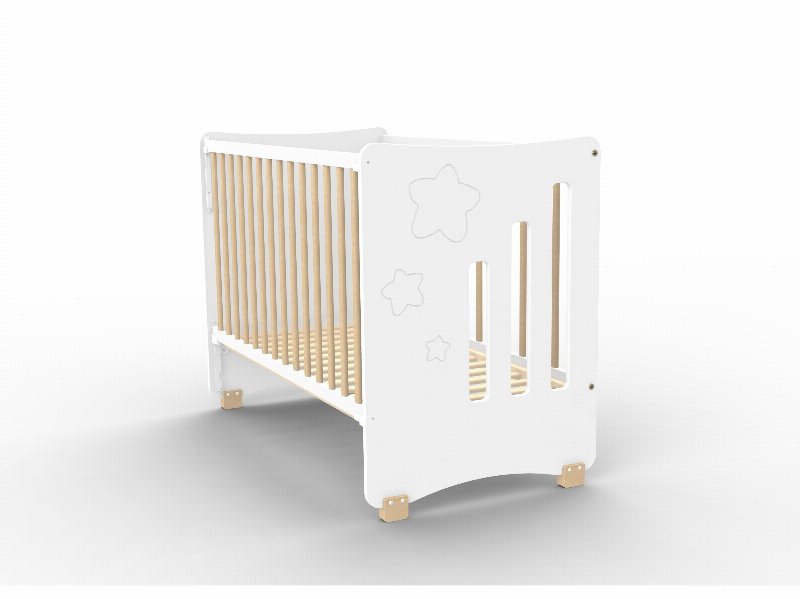 Cama Estrelas Carbebe Branco / Mel 120X60Cm