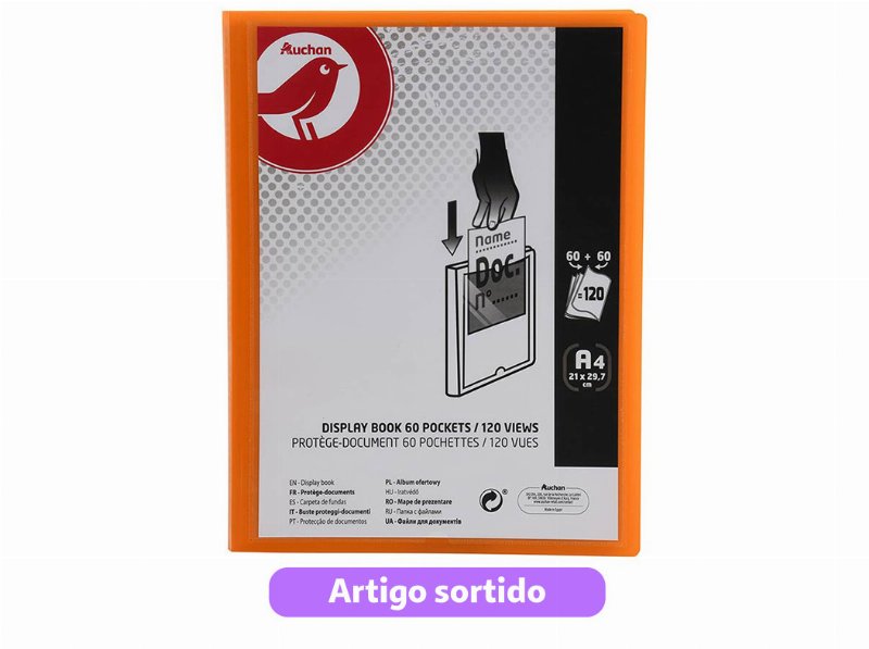 Portfólio Auchan A4 60+60 Bolsas Cores Sortidas