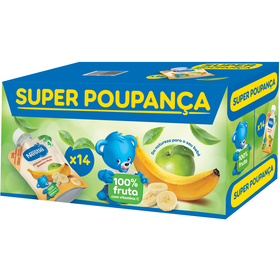 Pack Saquetas De Fruta Banana E Maçã +4M Nestlé 14 X 90 gr