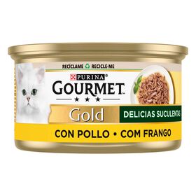 Comida Húmida Para Gato Adulto Delícias Suculentas Frango Purina Gourmet Gold 85 g