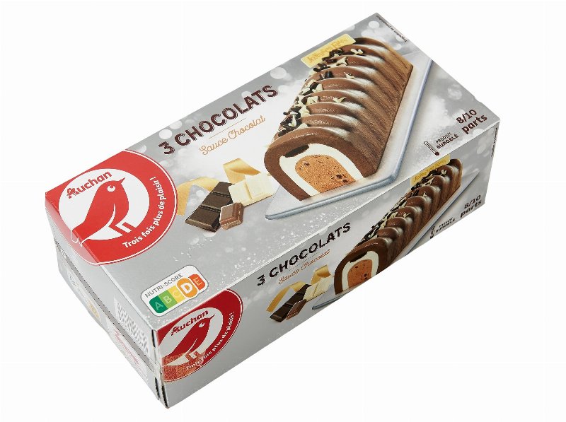 Gelado Auchan Tronco 3 Chocolates 1 l