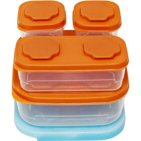 Conjunto 4 Caixas Herméticas Com Cuvete 15,5X15,5X13,2Cm Laranja Kasa