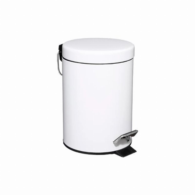 Balde Do Lixo Com Pedal Metal Branco 3 l