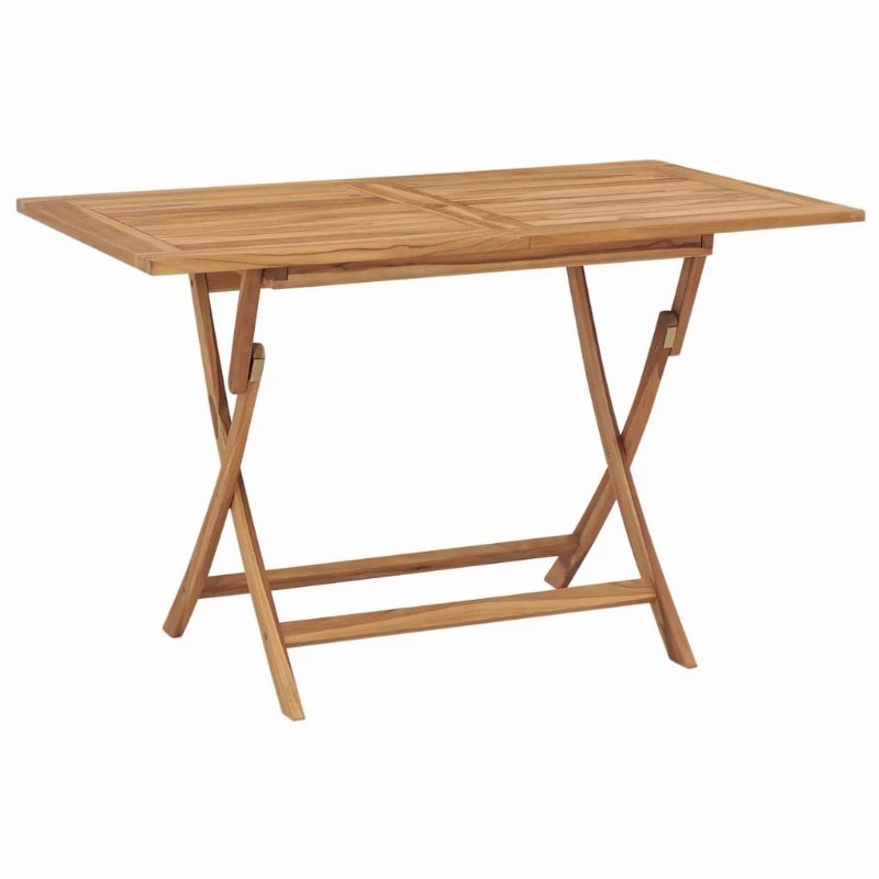 Hkh Mesa De Jardim Dobrável 120X70X75 Cm Madeira Teca Maciça - Marrom