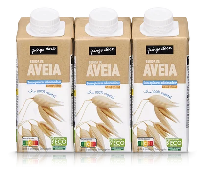 Bebida Vegetal De Aveia Sem Açúcar Pack 3 Pingo Doce 3x0.2L