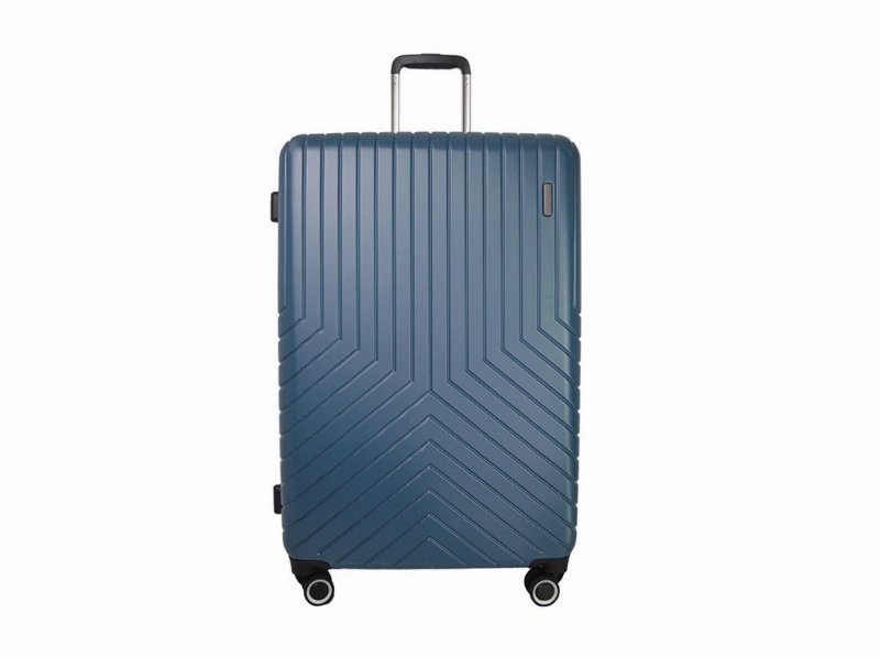 Mala De Viagem Rígida Airport Azul Metal 8 Rodas 50X77X30Cm