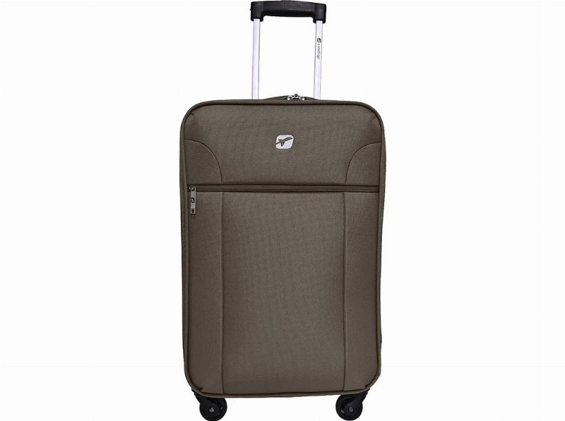Mala De Cabine Flexível Airport Kaki 4 Rodas 55X33X20Cm