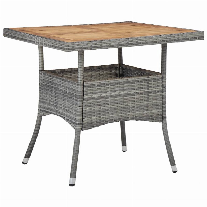 Hkh Mesa De Jantar Para Exterior Vime Pe E Acácia Maciça - Cinzento