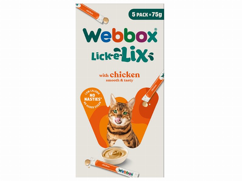 Snacks Para Gato Webbox Lick-E-Lix Com Frango 5X15 g