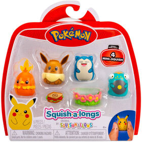 Pokémon - Pack 4 Figuras Mini Squish-A-Longs