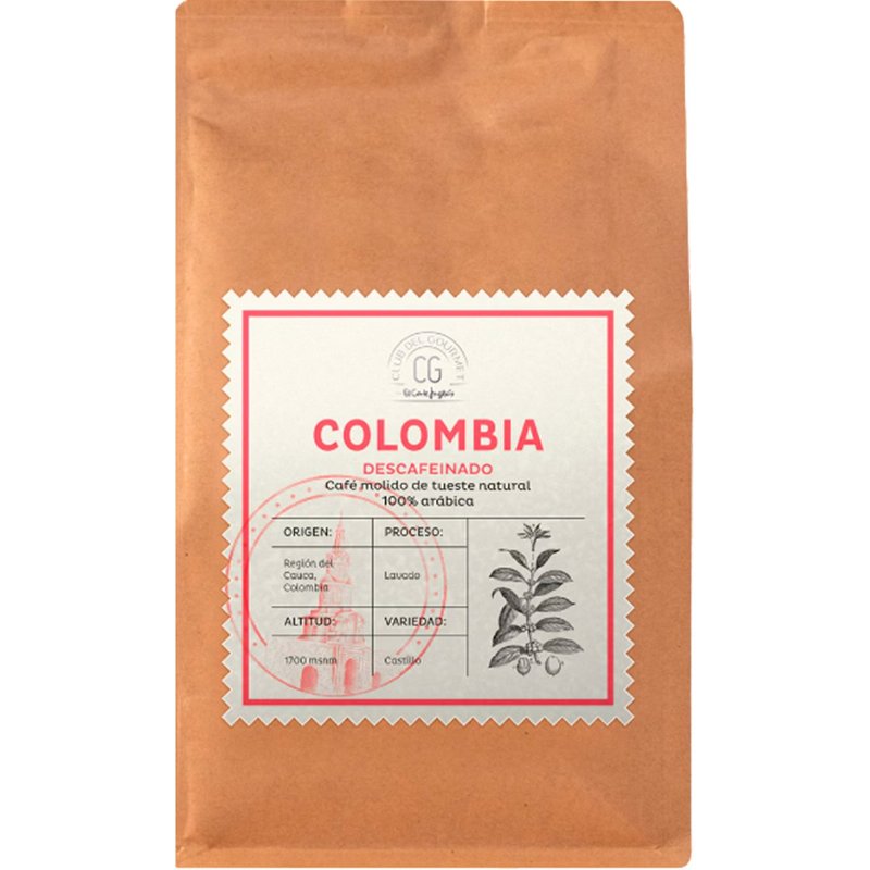 Descafeinado Café Moído Natural Origem Da Colômbia 250 g