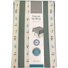 Toalha Mesa Barras Verde Kasa