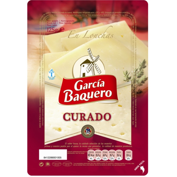 Queijo De Espanha Curado Em Fatias 125 g