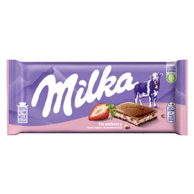 Tablete De Chocolate De Leite Com Morango E Iogurte Milka 100 gr