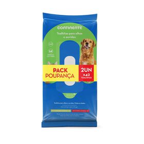 Toalhitas Para Cão Olhos/Ouvidos Chá Verde Pack Poupança Continente 2 X 42 Un