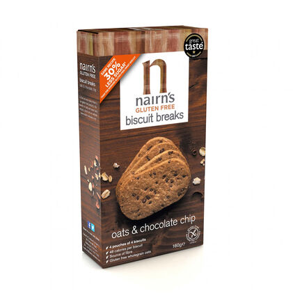 Bolachas Com Aveia E Pepitas De Chocolate Sem Glúten Nairn's 0.16Kg