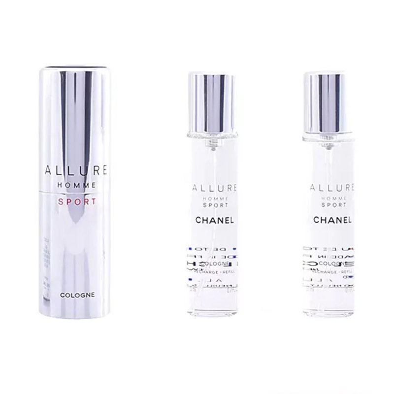 Chanel Allure Homme Sport Eau De Cologne Vaporizador Viagem Refills 3 X 20 ml