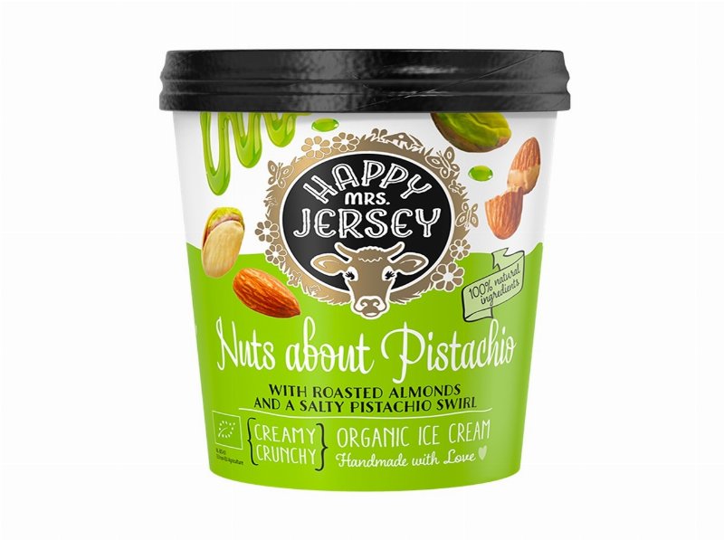 Gelado Happy Mrs Jersey Pistácio E Amêndoas 500 ml