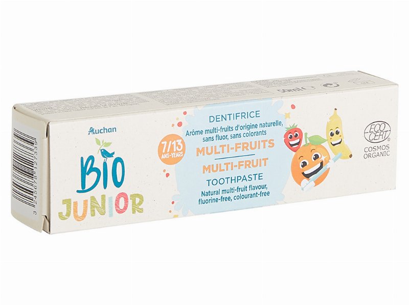 Pasta Dentífrica Auchan Bio Junior Multifrutos 50 ml