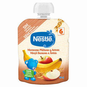 Saqueta De Fruta Maçã, Banana E Aveia +6M Nestlé 90 gr