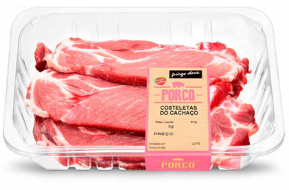 Costeletas Do Cachaço De Porco Embaladas Pingo Doce 0.6Kg
