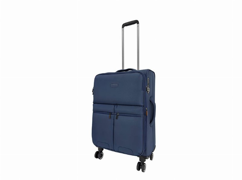 Mala De Viagem Flexível Airport Azul 8 Rodas 45X65X26Cm