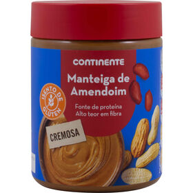 Manteiga De Amendoim Cremosa Sem Glúten Continente 340 gr