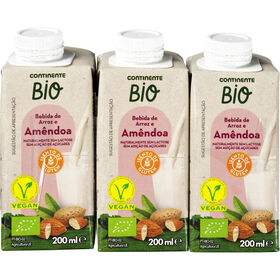 Bebida Vegetal De Amêndoa Continente Bio 3 X 200 ml