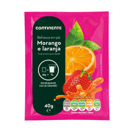 Refresco Em Pó Morango E Laranja Continente 40 gr