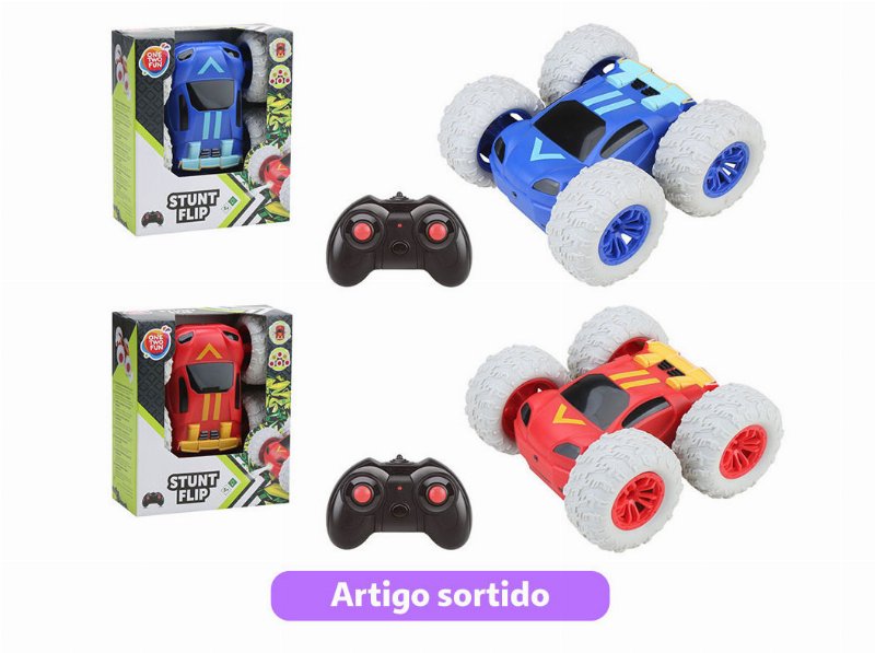 Veiculo R/C One Two Fun 2.4 g Stunt Flip Cores Sortidas
