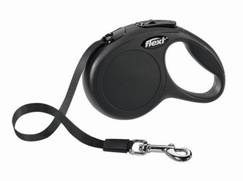 Trela New Classic Fita Flexi Preta 5M