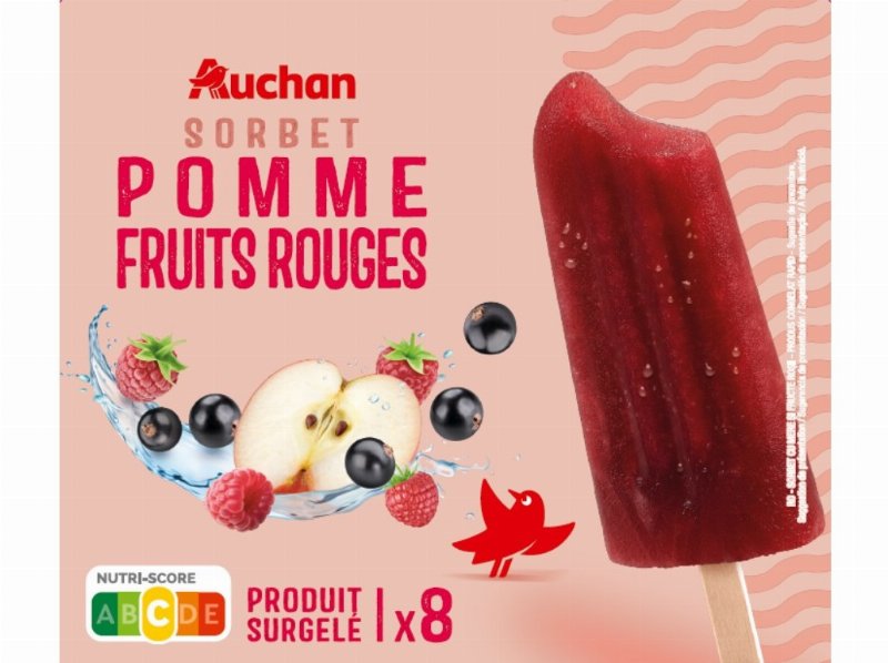 Sorbet Palito Auchan Maçã Frutos Vermelhos 8X69 ml