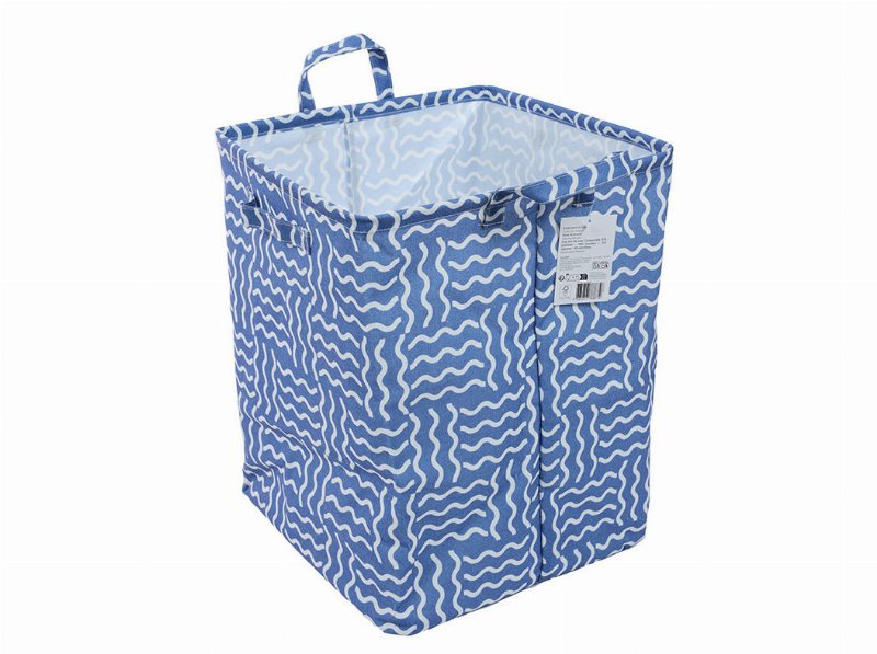Cesto Para Roupa Com Asas Actuel Azul Estampado 35 l