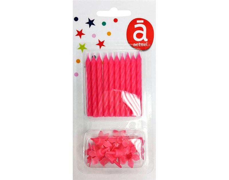 Velas De Aniversário Actuel Rosa Pack 10 Unidades