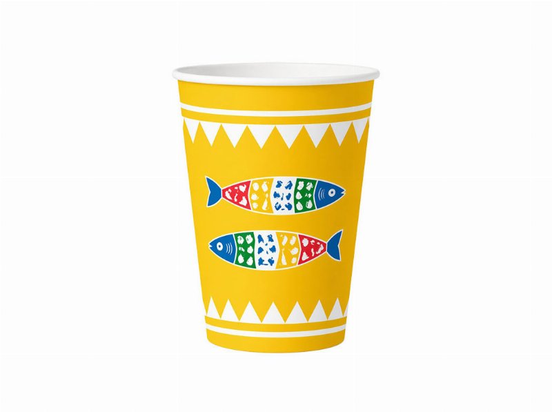 Copos Papel Topbrands Sardinhas Amarelo 26.6 cl 8 Unidades