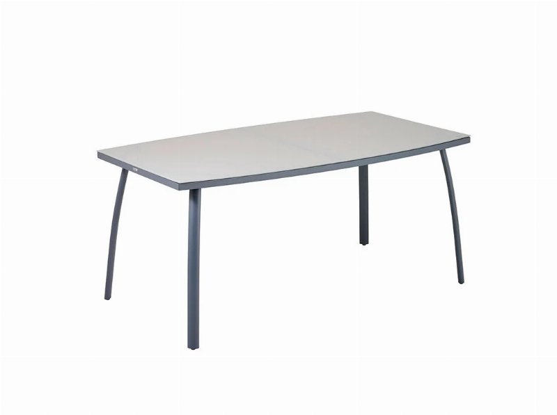 Mesa Metal Gardenstar Vidro Cinzento 160X90X73Cm