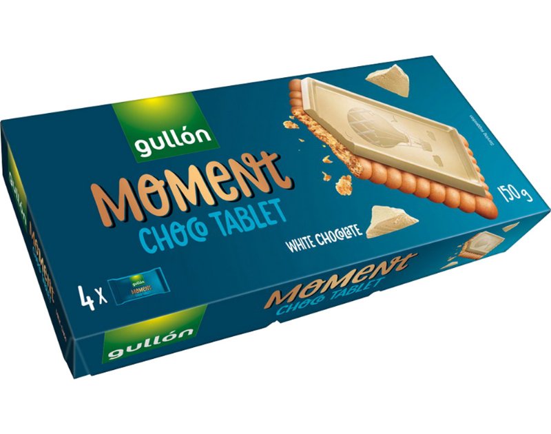 Bolacha Gullon Moment Chocolate Tablet Branco 150 g