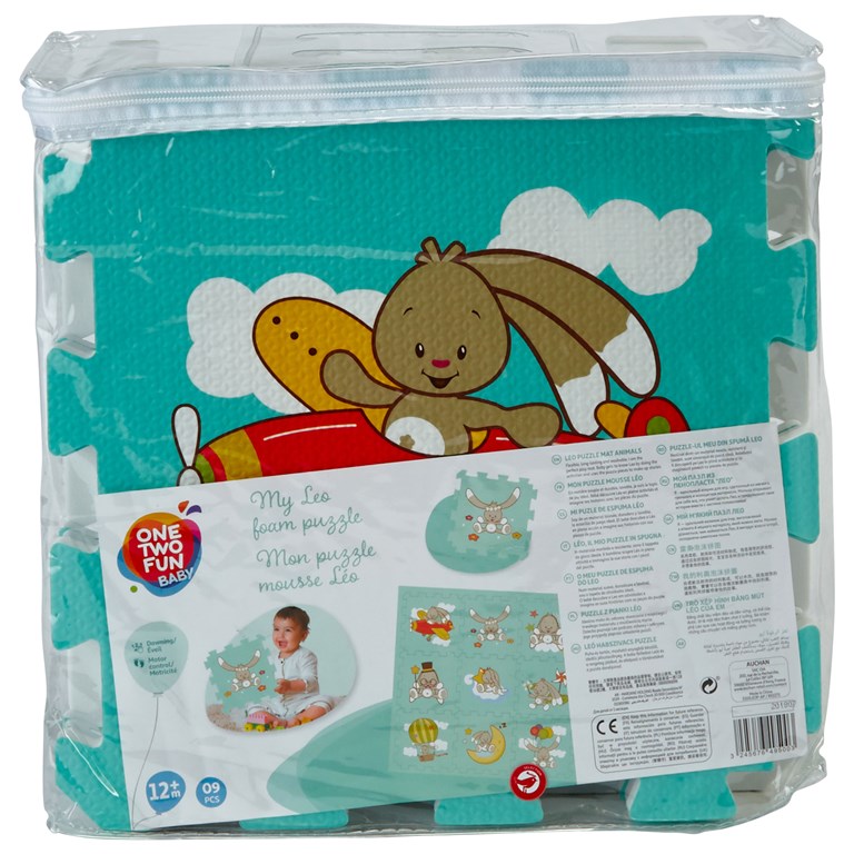 Tapete Puzzle Animais One Two Fun 9 Peças