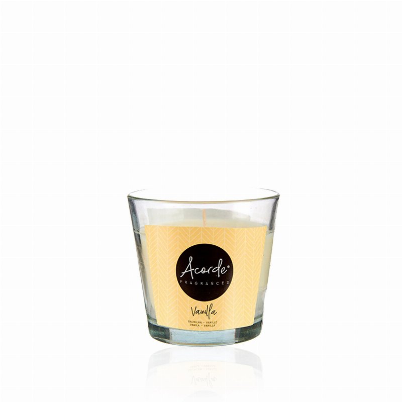 Vela Perfumada Em Copo De Vidro Baunilha