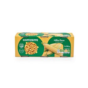 Milho Doce Lata Sem Glúten Continente 3 X 150 gr (Peso Escorrido 3 X 140 gr)